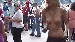 Girls dancing naked in public