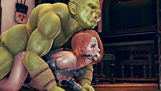 Orks cuckold human wife - 3d animation