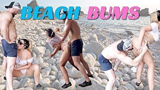 Hot Horny Teacher sucks and fucks a Stranger on the beach