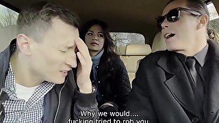 Scammer couple gets punished by a big cock in the gf's twat