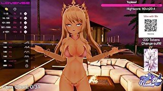 Hentai vtuber dp with vibrator in her ass.