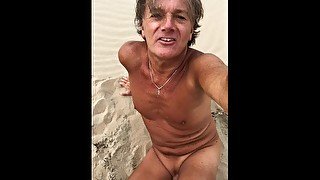 UltimateSlut Christophe NUDE BEACH PART 6 PISS PISSING