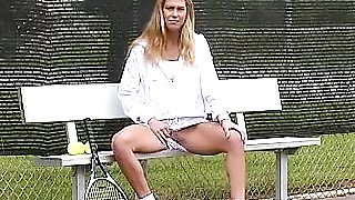 Beautiful Tennis Player Flashing In Public