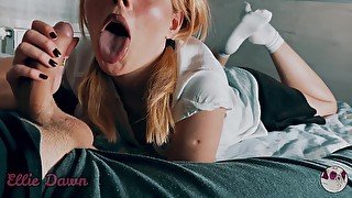 4k 60fps Asmr Cumback Cute Blonde teen 18+ Sucks Cock After School - Ellie Dawn