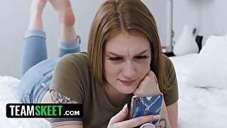 Stepdaughter with tattoos & piercings gets creampied by her naughty stepdad in HD