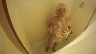 Sexy Soapy Shower in silicone bodysuit