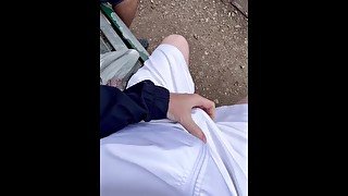 Gay scally cruising - touching my cock next to a stranger. Let’s see what happens?