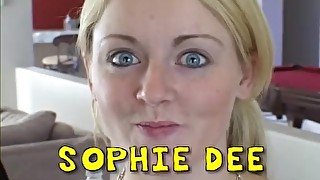 Busty pretty blonde slut Sophie Dee gets dick deeply inside in all poses that she knows