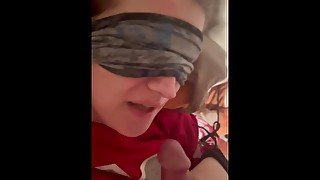 Blindfolded facefuck