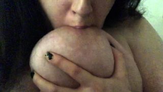 Chubby Brunette Big Boobs Dildo Masturbation