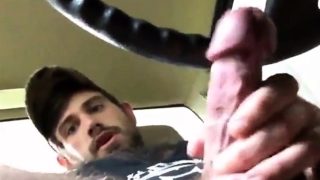 str8 muscle with big blue eyes precum in car 2