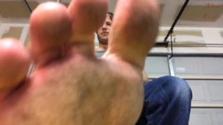 Dirty Garage Foot Worship POV