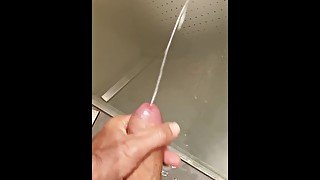 Cumming on a glass door