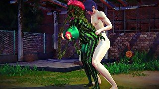 Fucking a Watermelon in the Park : Hentai Monster Girl