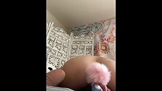 Little bunny butt plug (little bunny toys her pussy)