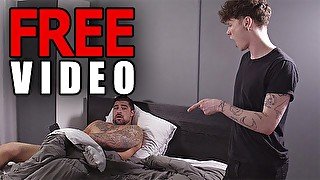 DadCreep - Latino Stepdad Sticks His Shaft Inside His Tattooed Stepson's Asshole And Drills Him Hard