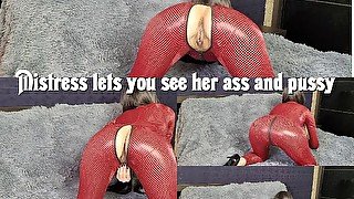 Mistress lets you see her ass and pussy