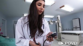 Sex games with bodacious babe in nurse uniform and stockings Gianna Dior