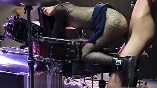 Asian fangirl fucks the drummer backstage HD