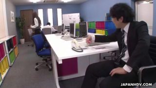 Asian office slave aika pleases her dominant workmate orally