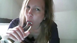 Passionate obedient old whore squirting for the master