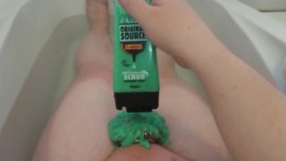 CBT & Edging with Mint Shower Gel in Chastity