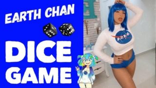 Cosplay Girl Earth Chan Dirty Talk - DICE GAME - Riding on Dildo Cumming on Boobs and Mouth