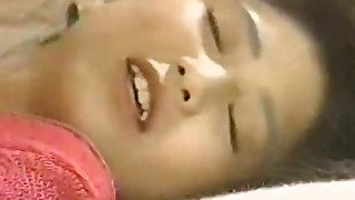 Dressed japanese whore gets hard pounded on the couch