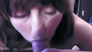 55yr Plump Real GILF Wife Sucking, Licking Jerkin Cock