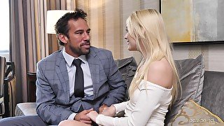 Erotic dick riding by blonde wife Kenna James and a handsome stud