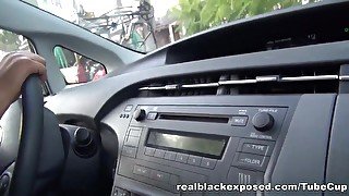 Sexy Black gf Rane driver seat blowjob