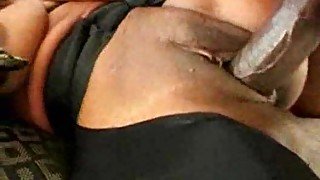 Black chick with nice natural tits railed