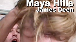 Maya Hills & James Deen throat fuck facial