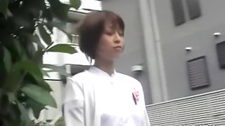 Asian nurse attacked on the street by a skirt sharker.