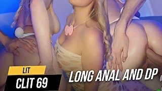 Gaping bunny streched for long anal and dp