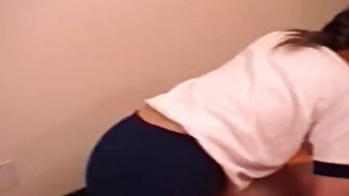 Asian dame with a round ass rides in a motel