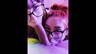 🤓 Hot Nerdy Lesbian Roommates🔥 Suck My Dick