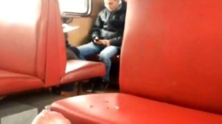 Big cum in train