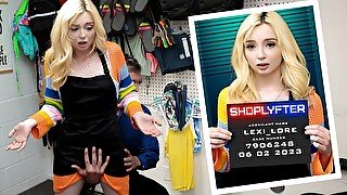 Petite Blonde Teenie Thief Fucked Doggystyle by Mall Guard - Shoplyfter