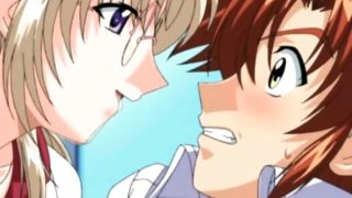 Horny brunette anime slut is sucking