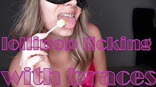 lollipop licking with braces