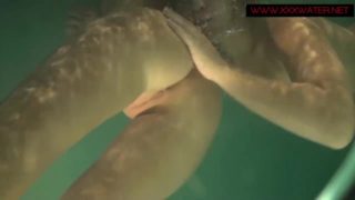 Hot lesbian action underwater