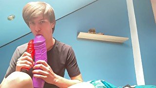 Boy and huge dildos