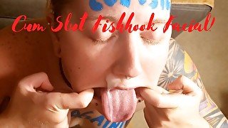 Sloppy Facefuck with a Degrading Fishhook Facial