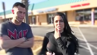 Hot brunette gets sperm on face