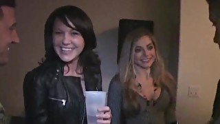 Curvy chesty blonde enjoys sex at a home party