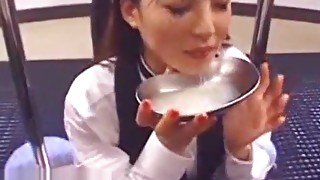 Cute teen 18+ Bukkake And Full Glass Of Cum Swallowing