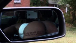 Black slut sucking dick in front seat of car