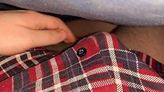 Cum soaks through my boxers under the blankets