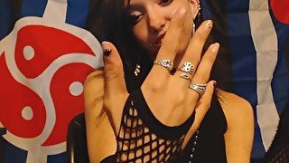 Goth Girl Paints her Finger Nails, Hand Porn, Flexible Fingers and Hands